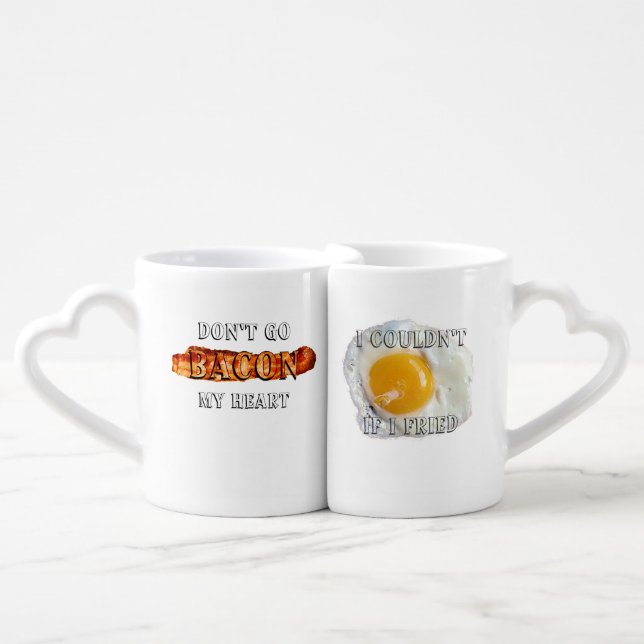 Don't Go Bacon My Heart, I Couldn't If I Fried Coffee Mug Set (Front Nesting)