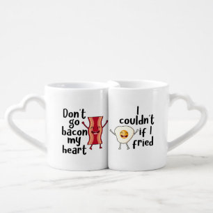 Don't Go Bacon My Heart I Couldn't if I Fried, Fun Coffee Mug Set