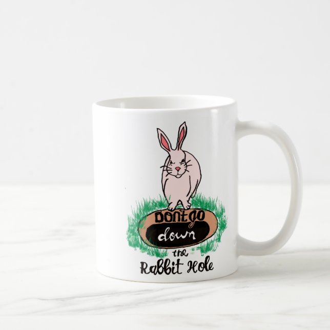 Dont Go Down The Rabbit Hole Womens Red  Coffee Mug (Right)