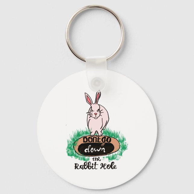 Dont Go Down The Rabbit Hole Womens Red  Keychain (Front)