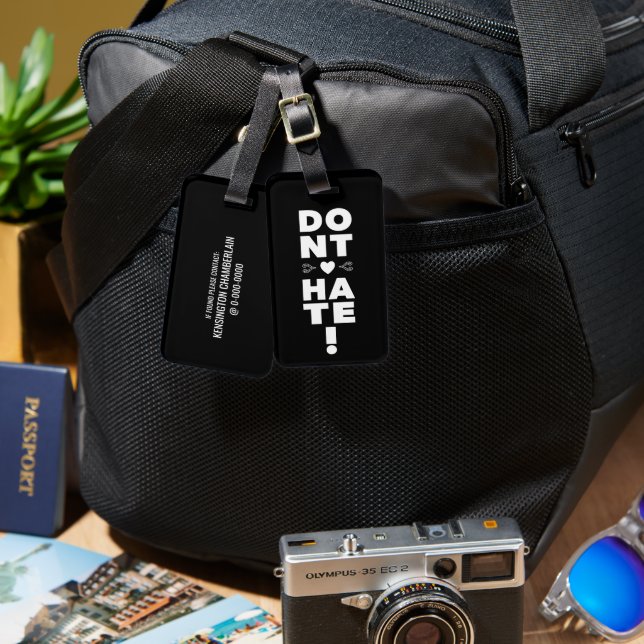  Don't Hate on BLACK Luggage Tag (Front & Back)