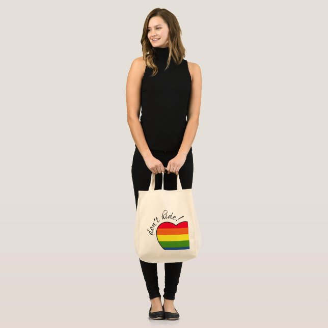 Don't Hide Heart with Rainbow Colors Tote Bag (Front (Model))