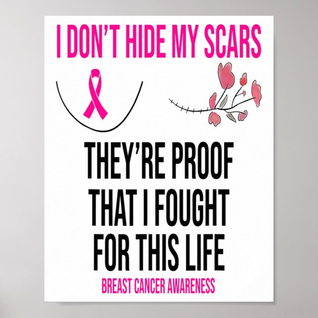 Don't Hide My Scars They Are The Proof Breast Canc Poster (Front)