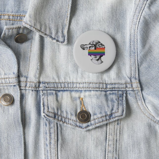 "DON'T HIDE WHO YOU ARE" Pride Badge 🌈✨ Button (In Situ)