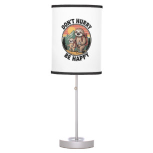 Don't Hurry, Be Happy Official Sloth Hiking Team Table Lamp