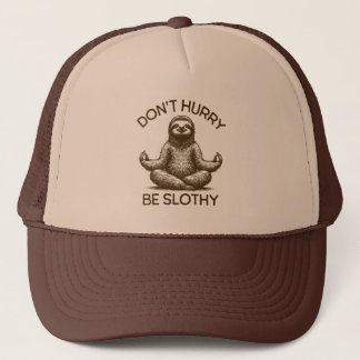 Don't Hurry Be Slothy Life Advice Peaceful Sloth Trucker Hat