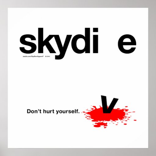 Don't Hurt Yourself Skydiver Poster | Zazzle