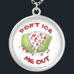 DON'T ICE ME OUT Funny Iceberg Lettuce Wedge Salad Silver Plated Necklace<br><div class="desc">Illustration features a classic iceberg lettuce wedge salad, topped with bleu cheese dressing, cheese crumbles, bacon, tomatoes, and chives. A restaurant menu staple! Ideal for your favorite foodie. This design is also available on other products. Lots of additional food themed illustrations are also available from this shop. Don't see what...</div>