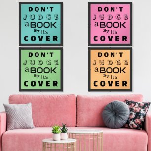 "Don't Judge a Book by Its Cover" Inspirational Wall Art Sets