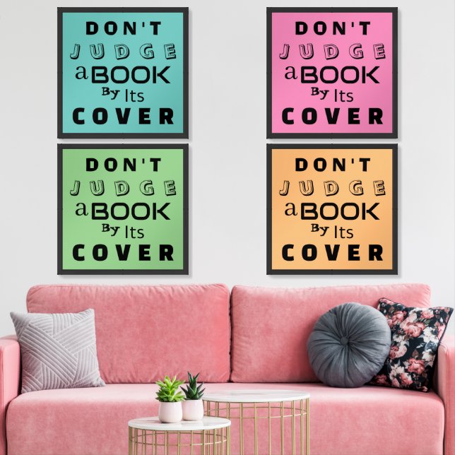 "Don't Judge a Book by Its Cover" Inspirational Wall Art Sets (Livingroom)