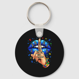 Don't judge what don't understand autism awareness keychain