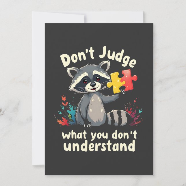 Don't Judge What You Don't Understand Autism  Save The Date (Front)