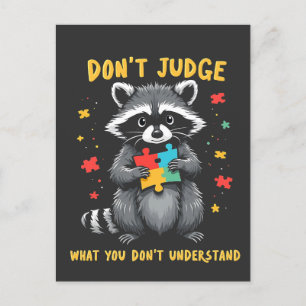 Don't Judge What You Don't Understand Raccoon Announcement Postcard