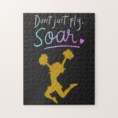 Dont just fly Soar Girls Cheerleading  Jigsaw Puzzle