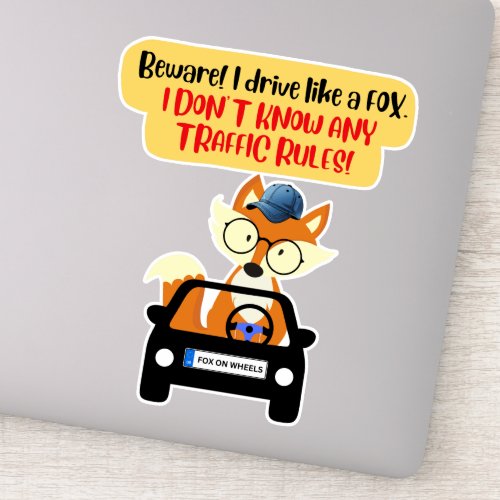 Dont know traffic rules sticker