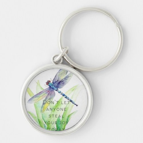 Dont Let Anyone Steal Your Joy Dragonfly Keychain