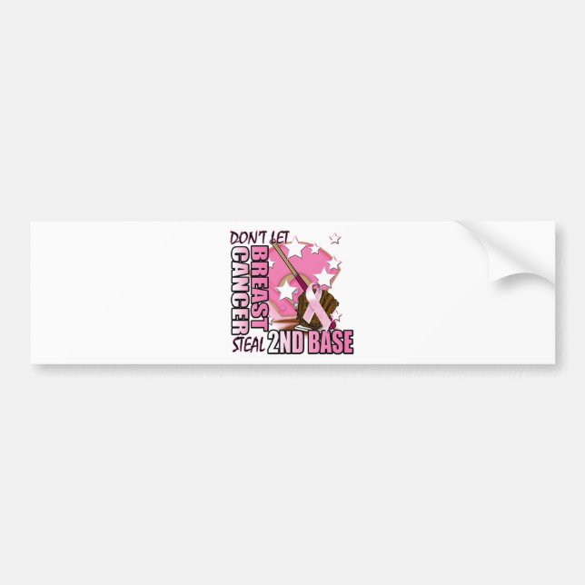 Don't Let Breast Cancer Steal 2nd Base Bumper Sticker (Front)