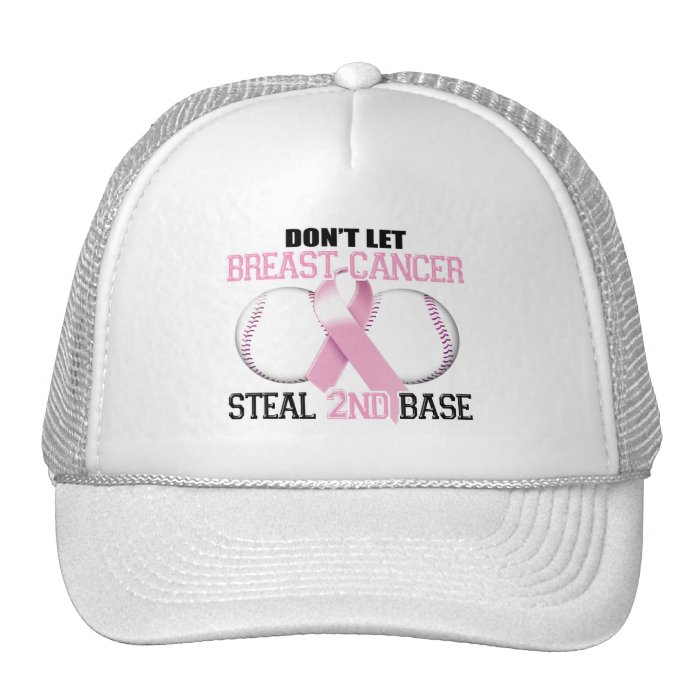 Don't Let Breast Cancer Steal 2nd Base Trucker Hat | Zazzle