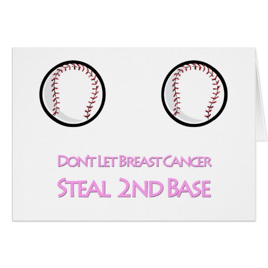 Don't let Breast Cancer Steal Second Base Cards (Front Horizontal)