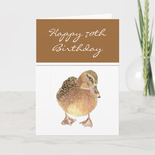 Don't Let Old Age drive you quackers Birthday 70th Card (Front)