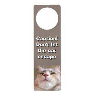 Don't let the cat(s) escape door hanger