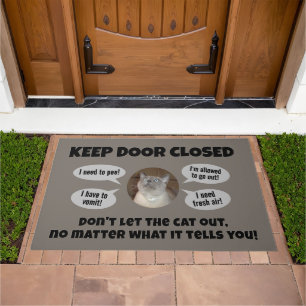 Don't let the Cat(s) out! (customizable)  Doormat