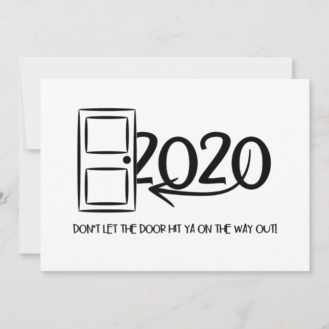 Don't let the door hit ya on the way out Christmas Invitation (Front)