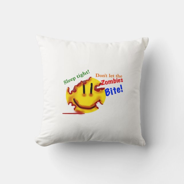 Don't let the zombies bite! throw pillow (Front)