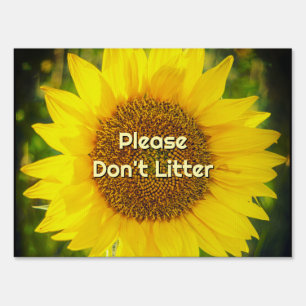 "Don't Litter" Yard Sign with Wire Stake Stand