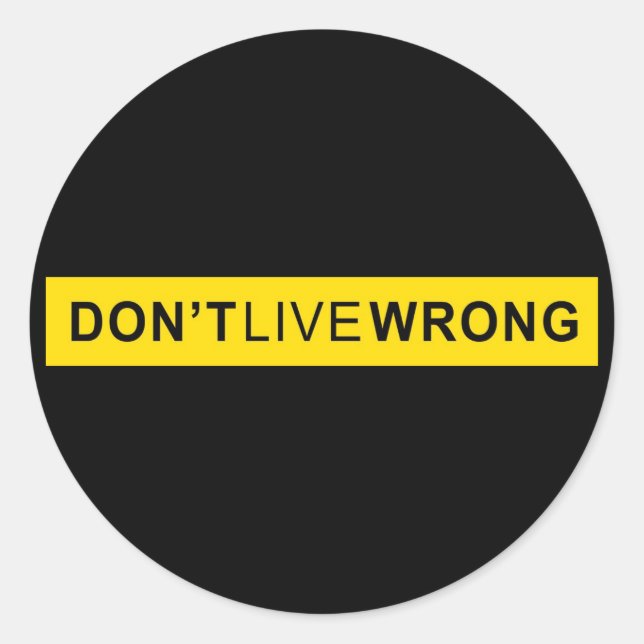 Don't Live Wrong, Doping Parody Classic Round Sticker (Front)