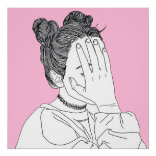 Don't Look At Me Aesthetic Pigtail Girl Poster