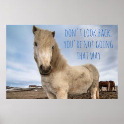 Don't look back, inspirational, motivational quote poster