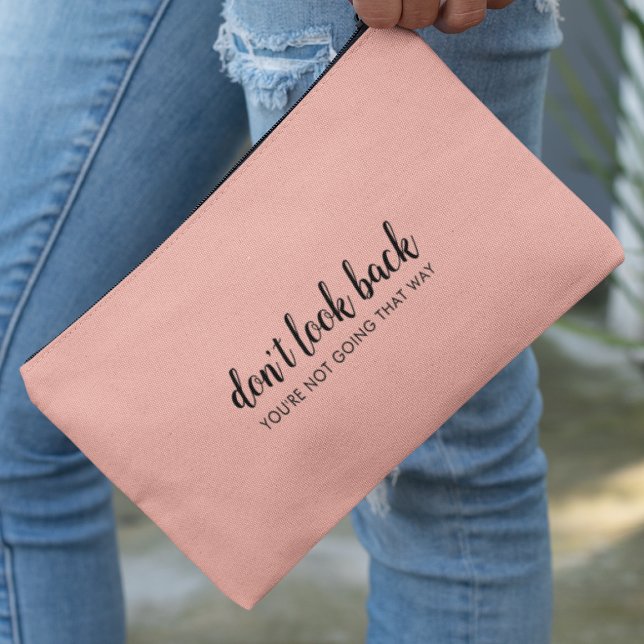 Don't Look Back | Modern Uplifting Peachy Pink Accessory Pouch (Creator Uploaded)