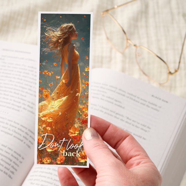 Don't Look Back Motivational Bookmark (Hand)