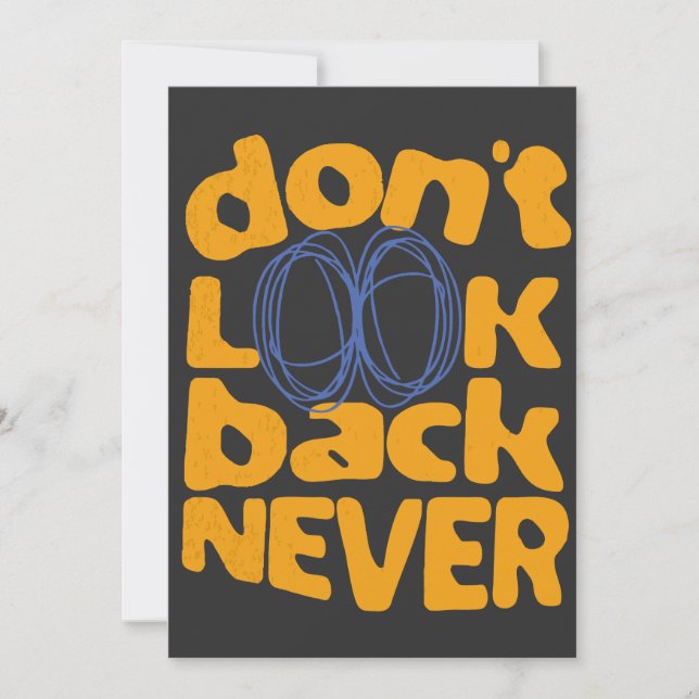 Don't Look Back Never Holiday Card (Front)