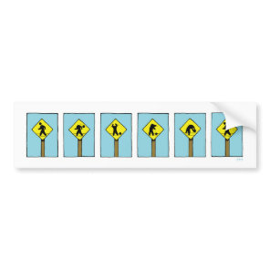 "Don't Lose Your Head" Walking Man Sign Bumper Sticker