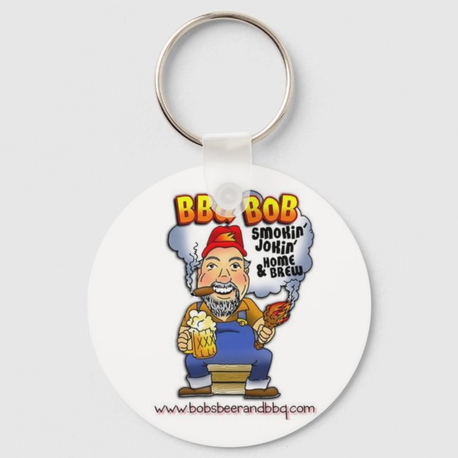 Don't lose your keys! BBQ Bob is here! Keychain (Front)