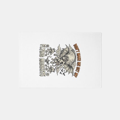 Dont Make Me Get Flying Monkeys Halloween Moon Sku Rug