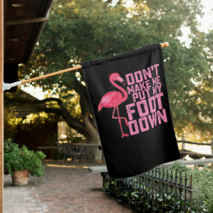 Don't Make Me Put My Foot Down Flamingo House Flag