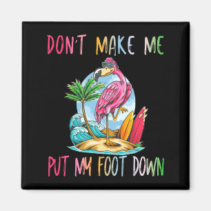 Dont Make Me Put My Foot Down Flamingo Summer Funn Magnet