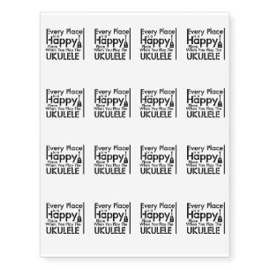 Don't Make Me Ukulele Uke Music Lover Gift Player Temporary Tattoos