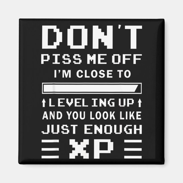 Don't Me Off I'm Close To Leveling Up Funny Gamer  Magnet (Front)
