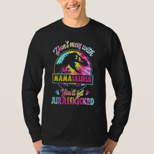 Dont Mess With Mamasaurus T Rex Dinosaur Mom Moth T_Shirt