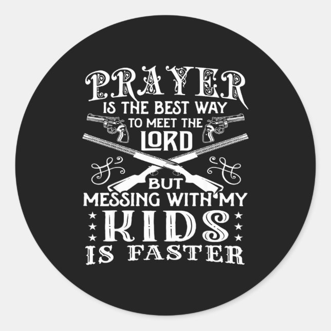 Don't Mess With My Kids! Mom  Classic Round Sticker (Front)