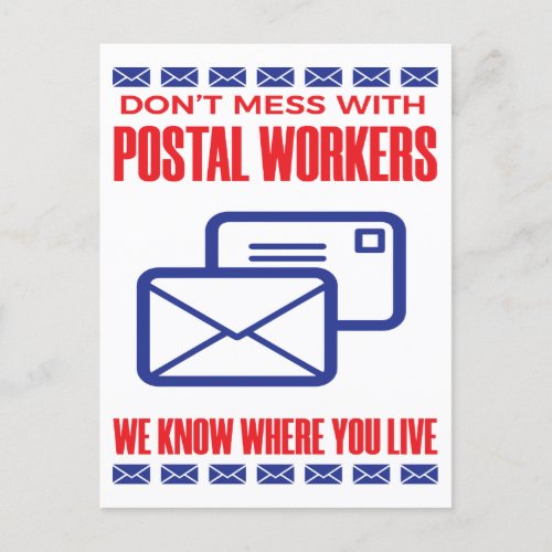 Dont Mess With Postal Worker Funny Mail Carrier T Postcard