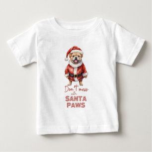 'Don't mess with Santa Paws" cute dog lover tshirt