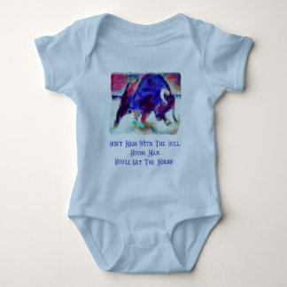 Don't Mess With The Bull Baby Boy Blue One Piece Bodysuit