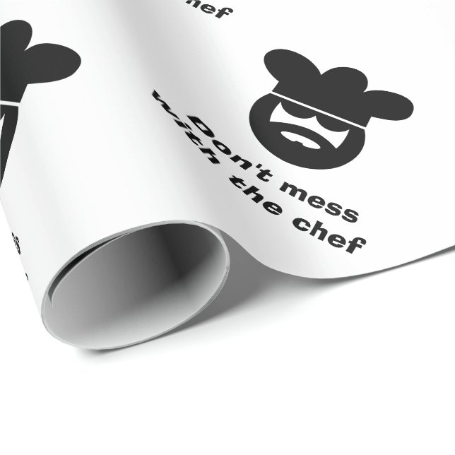 Don't mess with the chef funny cartoon cook wrapping paper (Roll Corner)
