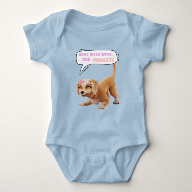 Don't Mess with This Princess Baby Bodysuit (Front)