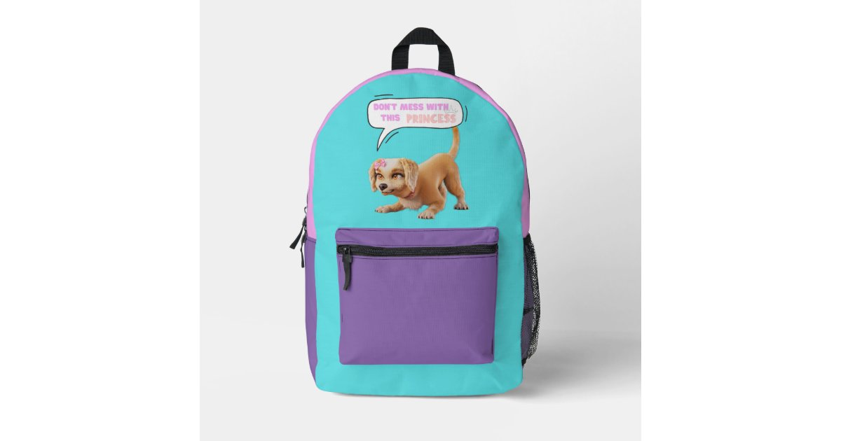 Don't Mess with This Princess Printed Backpack | Zazzle
